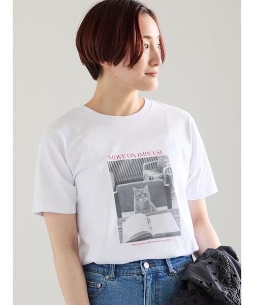 Te chichi(テチチ)の「アソートネコフォトスタンダードTシャツ(Tシャツ/カットソー・レディース・レッド/ブルー/ブラック・F)」の6枚目の写真