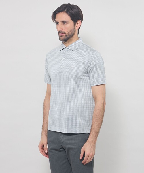 MACKINTOSH LONDON(マッキントッシュ ロンドン)の「マイクロギンガムJQポロシャツ(ポロシャツ・メンズ・ネイビー/ブルー系その他4・M/XL/L)」の6枚目の写真