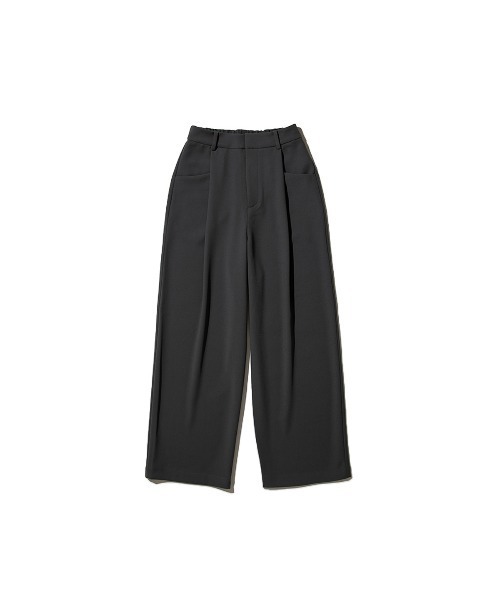 GYMPHLEX(ジムフレックス)の「Gymphlex Tuck Wide Easy Pants(ジムフレックス タック ワイドイージーパンツ)(スラックス・レディース・ブラック/グレー/グリーン系・X-LARGE/LARGE)」の2枚目の写真