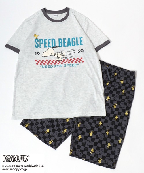 レア♡スヌーピー♡メンズシャツ＆ハーフパンツ♡PEANUTS セール】PEANUTS SNOOPY（ピーナッツ スヌーピー）リンガーTシャツ