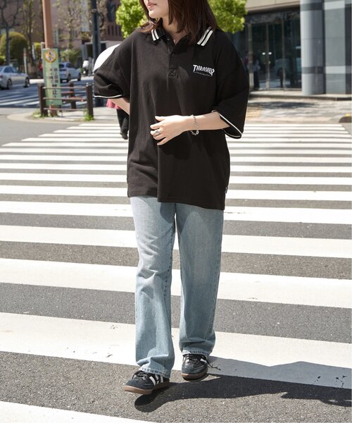 VENCEEXCHANGE(ヴァンスエクスチェンジ)の「THRASHER スラッシャー 鹿の子ポロシャツ(ポロシャツ・メンズ・ブラック・M)」の13枚目の写真