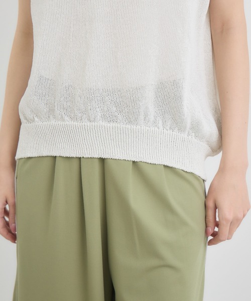 KATHARINE ROSS（キャサリンロス）の「【KATHARINE ROSS】7G和紙フレンチスリーブスキッパーポロ襟ニット（ニット/セーター・レディース・オフホワイト/ライトブルー/イエロー・FREE）」の22枚目の写真