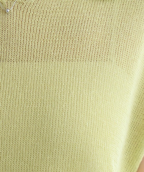 KATHARINE ROSS（キャサリンロス）の「【KATHARINE ROSS】7G和紙フレンチスリーブスキッパーポロ襟ニット（ニット/セーター・レディース・オフホワイト/ライトブルー/イエロー・FREE）」の17枚目の写真