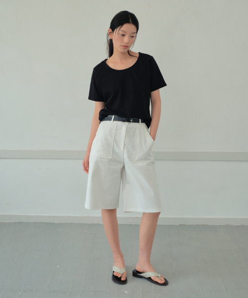 WEDNESDAYOASISFORWOMEN（ウェンズデー オアシス フォー ウーマン）の「アウトポケットバミューダパンツ_IVORY(W26PT09)（その他パンツ・レディース・アイボリー・SMALL/MEDIUM）」の3枚目の写真
