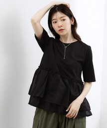grove | 【体型カバー】INせず決まる、ウエストシアーフリルTシャツ(Tシャツ/カットソー)