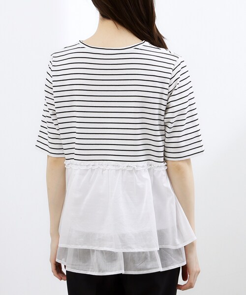 grove(グローブ)の「【体型カバー】INせず決まる、ウエストシアーフリルTシャツ(Tシャツ/カットソー・レディース・ブラック/オフホワイト/ホワイト系5・02/03/04/05/01)」の7枚目の写真