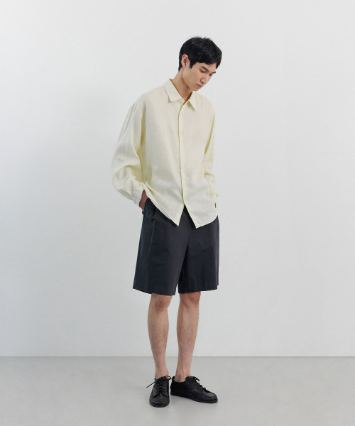BLANKROOM(ブランクルーム)の「フレンチリネンシャツ_LIME(シャツ/ブラウス・メンズ・その他・1/2/3/4)」の3枚目の写真