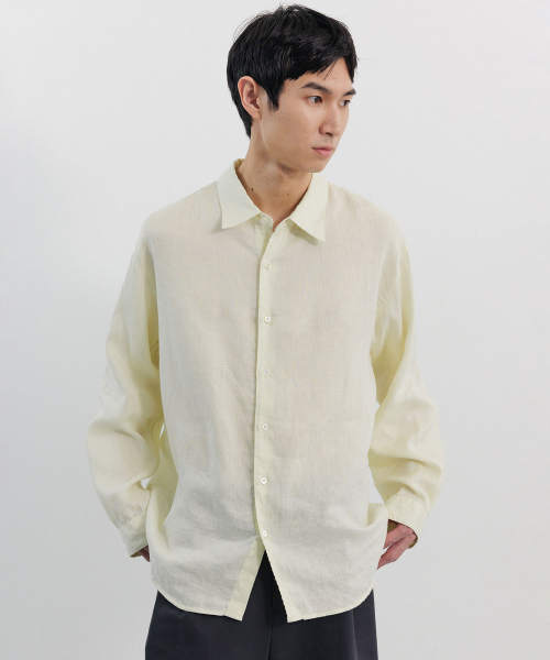 BLANKROOM(ブランクルーム)の「フレンチリネンシャツ_LIME(シャツ/ブラウス・メンズ・その他・1/2/3/4)」の4枚目の写真