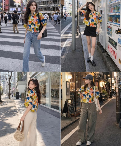 KONVINI（コンビニ）の「北欧テキスタイル アニマルアート クロップド 総柄シャツ（シャツ/ブラウス・レディース・ホワイト・FREE）」の8枚目の写真