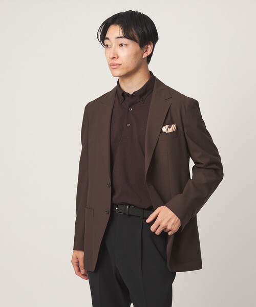 green label relaxing(グリーンレーベルリラクシング)の「プライムフレックス ドット メッシュ ボタンダウン ビズポロ ポロシャツ -ストレッチ・吸水速乾・通気性-(ポロシャツ・メンズ・ネイビー/ライトグレー/ダークブラウン/ダークグレー・L/S/M/XL)」の7枚目の写真