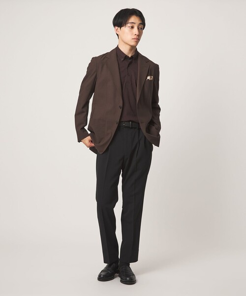 green label relaxing(グリーンレーベルリラクシング)の「プライムフレックス ドット メッシュ ボタンダウン ビズポロ ポロシャツ -ストレッチ・吸水速乾・通気性-(ポロシャツ・メンズ・ネイビー/ライトグレー/ダークブラウン/ダークグレー・L/S/M/XL)」の8枚目の写真