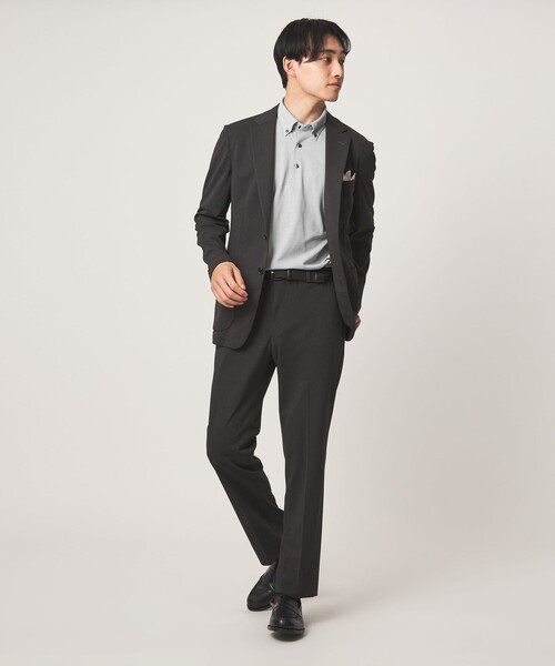 green label relaxing(グリーンレーベルリラクシング)の「プライムフレックス ドット メッシュ ボタンダウン ビズポロ ポロシャツ -ストレッチ・吸水速乾・通気性-(ポロシャツ・メンズ・ネイビー/ライトグレー/ダークブラウン/ダークグレー・L/S/M/XL)」の10枚目の写真