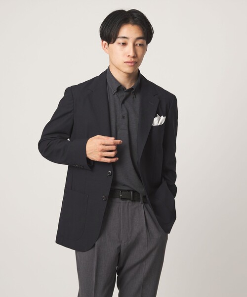 green label relaxing(グリーンレーベルリラクシング)の「プライムフレックス ドット メッシュ ボタンダウン ビズポロ ポロシャツ -ストレッチ・吸水速乾・通気性-(ポロシャツ・メンズ・ネイビー/ライトグレー/ダークブラウン/ダークグレー・L/S/M/XL)」の13枚目の写真