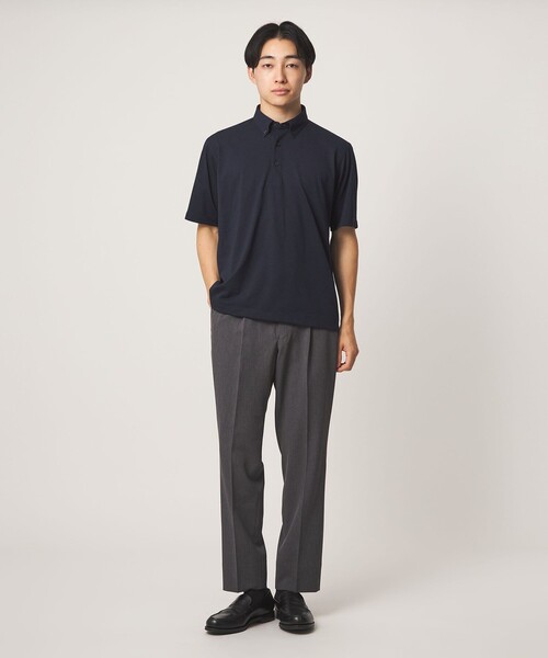 green label relaxing(グリーンレーベルリラクシング)の「プライムフレックス ドット メッシュ ボタンダウン ビズポロ ポロシャツ -ストレッチ・吸水速乾・通気性-(ポロシャツ・メンズ・ネイビー/ライトグレー/ダークブラウン/ダークグレー・L/S/M/XL)」の16枚目の写真