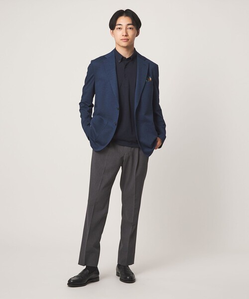 green label relaxing(グリーンレーベルリラクシング)の「プライムフレックス ドット メッシュ ボタンダウン ビズポロ ポロシャツ -ストレッチ・吸水速乾・通気性-(ポロシャツ・メンズ・ネイビー/ライトグレー/ダークブラウン/ダークグレー・L/S/M/XL)」の18枚目の写真