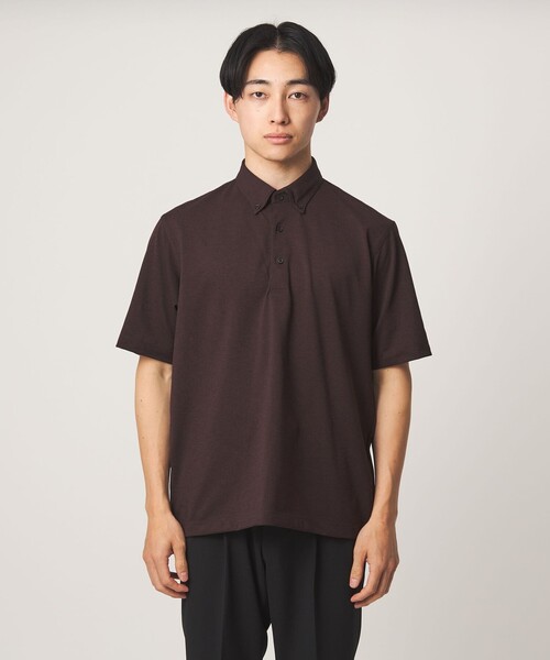 green label relaxing(グリーンレーベルリラクシング)の「プライムフレックス ドット メッシュ ボタンダウン ビズポロ ポロシャツ -ストレッチ・吸水速乾・通気性-(ポロシャツ・メンズ・ネイビー/ライトグレー/ダークブラウン/ダークグレー・L/S/M/XL)」の19枚目の写真