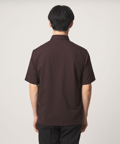 green label relaxing(グリーンレーベルリラクシング)の「プライムフレックス ドット メッシュ ボタンダウン ビズポロ ポロシャツ -ストレッチ・吸水速乾・通気性-(ポロシャツ・メンズ・ネイビー/ライトグレー/ダークブラウン/ダークグレー・L/S/M/XL)」の21枚目の写真
