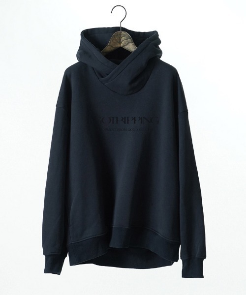 EGO TRIPPING(エゴトリッピング)の「mpa4148-COWL-WOOL SWEAT PARKA print スウェットパーカー(666709)(パーカー・メンズ・ネイビー/ブラック/グレイッシュベージュ・48/46)」の14枚目の写真
