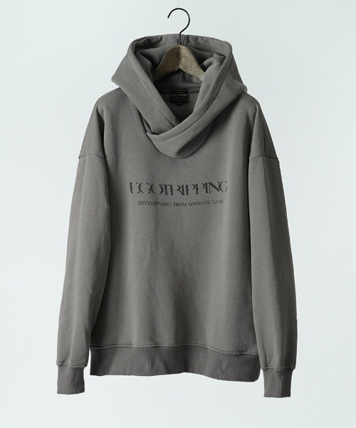 EGO TRIPPING(エゴトリッピング)の「mpa4148-COWL-WOOL SWEAT PARKA print スウェットパーカー(666709)(パーカー・メンズ・ネイビー/ブラック/グレイッシュベージュ・48/46)」の5枚目の写真
