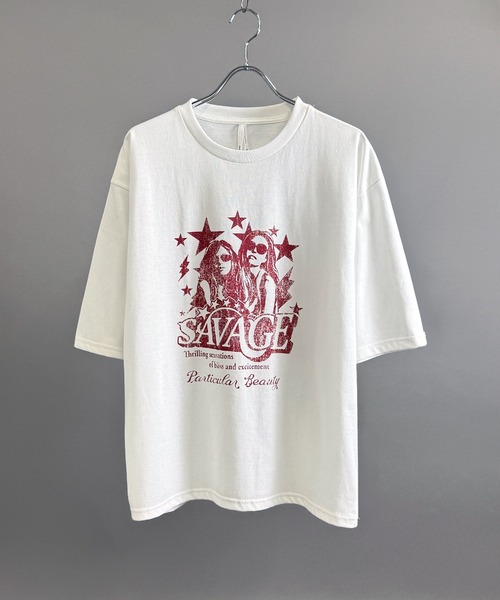 Starting Over(スターティングオーバー)の「Girl Print Short Sleeve T-Shirt/ガールプリント 半袖Tシャツ(Tシャツ/カットソー・メンズ・ホワイト系その他/チャコールグレー/ブラック/ホワイト/ブラック系その他/グレー系その他・S/M/L/XL)」の1枚目の写真
