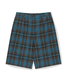 WKNDRS（ウィーキャンドース）の「PLAID EASY SHORTS (BLUE)（その他パンツ）」
