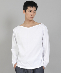 SAINTCREW（セントクルー）の「無地ボートネック16sコットン長袖TシャツPBL-890ホワイト（Tシャツ/カットソー）」