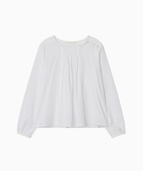 OHESHIO（オヘシオ）の「SMOCKED SHIRRING BLOUSE, WHITE（シャツ/ブラウス・レディース・その他・FREE）」の8枚目の写真