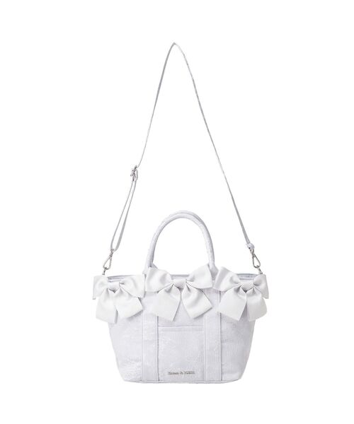 Maison de FLEUR(メゾンドフルール)の「ブルーマニアボリュームリボン2WayトートMバッグ(トートバッグ・レディース・ライトブルー・FREE)」の10枚目の写真