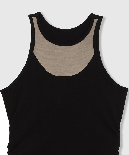THINGS THAT MATTER(シングス ザット マター)の「【ZOZOTOWN別注商品】SIDE GATHERED SLEEVELESS TOPS / サイド ギャザード スリーブレス トップス(タンクトップ・レディース・ホワイト/ブラック×ベージュ/ブラック・FREE)」の15枚目の写真