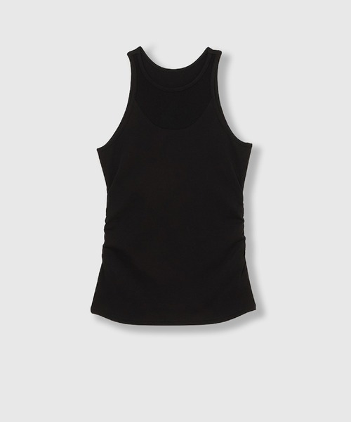 THINGS THAT MATTER(シングス ザット マター)の「【ZOZOTOWN別注商品】SIDE GATHERED SLEEVELESS TOPS / サイド ギャザード スリーブレス トップス(タンクトップ・レディース・ホワイト/ブラック×ベージュ/ブラック・FREE)」の18枚目の写真