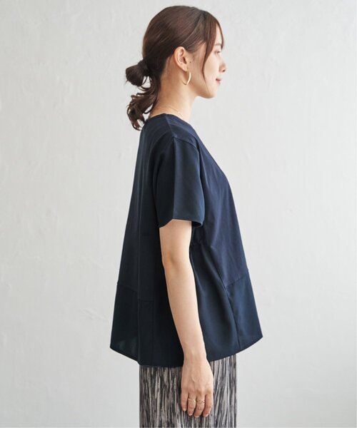 ikka(イッカ)の「【接触冷感/親子コーデ】異素材切り替えドロストプルオーバー(ニット/セーター・レディース・ネイビー/グレイッシュベージュ/レンガ/ブラウン系その他・M/L)」の19枚目の写真