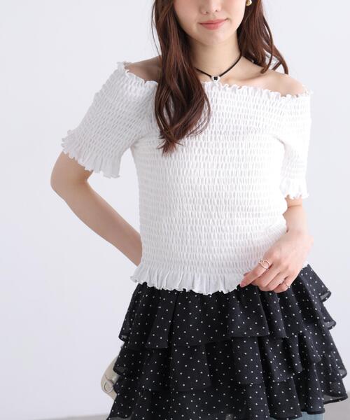 FREE'S MART(フリーズマート)の「◆2WAYオフショルシャーリングカットソー(Tシャツ/カットソー・レディース・ホワイト系その他2/ホワイト系その他/ホワイト/ホワイト系その他3・FREE)」の2枚目の写真