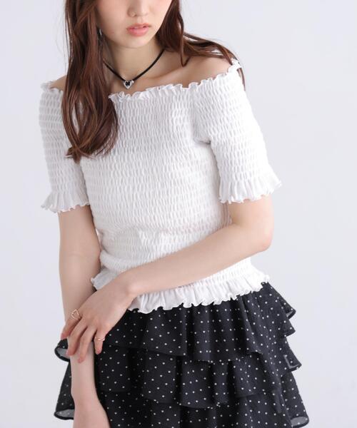FREE'S MART(フリーズマート)の「◆2WAYオフショルシャーリングカットソー(Tシャツ/カットソー・レディース・ホワイト系その他2/ホワイト系その他/ホワイト/ホワイト系その他3・FREE)」の6枚目の写真