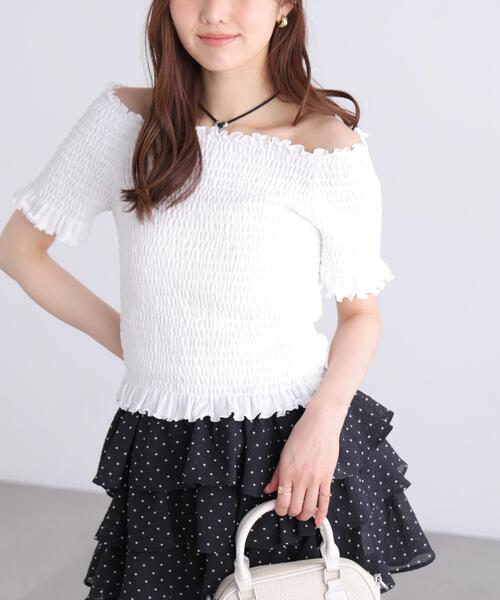 FREE'S MART(フリーズマート)の「◆2WAYオフショルシャーリングカットソー(Tシャツ/カットソー・レディース・ホワイト系その他2/ホワイト系その他/ホワイト/ホワイト系その他3・FREE)」の7枚目の写真