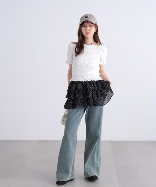 FREE'S MART(フリーズマート)の「◆2WAYオフショルシャーリングカットソー(Tシャツ/カットソー・レディース・ホワイト系その他2/ホワイト系その他/ホワイト/ホワイト系その他3・FREE)」の8枚目の写真