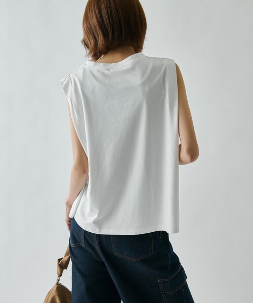 goocy(グーシー)の「【接触冷感】タックノースリT(Tシャツ/カットソー・レディース・チャコールグレー/ホワイト/カーキ/ブラック・FREE)」の21枚目の写真