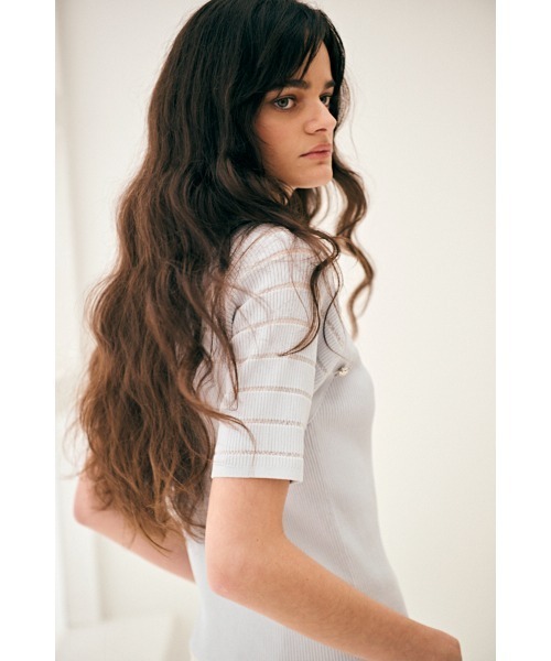 Estella.K(エステラケー)の「Becca Pullover シアーボーダーニットTOP(ニット/セーター・レディース・ピンク/オフホワイト/ライトブルー・FREE)」の20枚目の写真