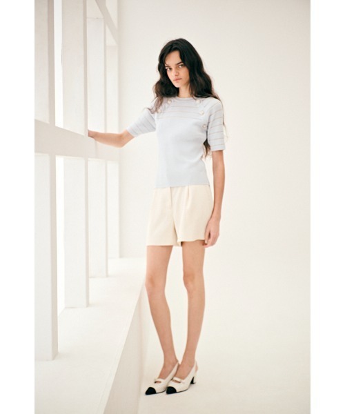 Estella.K(エステラケー)の「Becca Pullover シアーボーダーニットTOP(ニット/セーター・レディース・ピンク/オフホワイト/ライトブルー・FREE)」の21枚目の写真