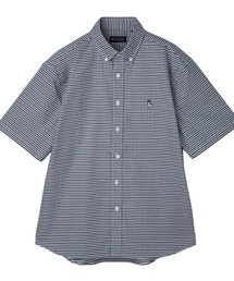 TOKYO SHIRTS | カジュアルシャツ フレンチブルドッグ刺繍 オックスフォードシャツ ボタンダウン 綿100% 半袖 メンズ(ポロシャツ)