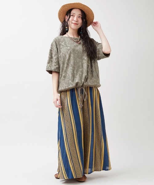チャイハネ（チャイハネ）の「【チャイハネ】ストーティブワイドパンツ（その他パンツ・レディース・ホワイト/ネイビー/オレンジ・FREE）」の4枚目の写真