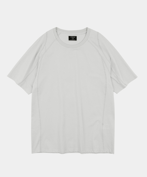 LETTERCOMO(レテルコモ)の「ソフトシェルオラスリーブ半袖Tシャツアイスグレー(Tシャツ/カットソー・メンズ・ライトグレー・MEDIUM/LARGE/X-LARGE)」の1枚目の写真