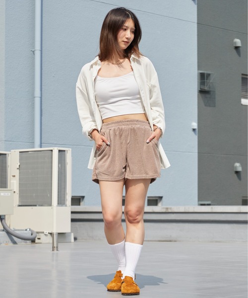 Chick(チック)の「Terry Cloth Easy Shorts / タオル地 イージーショートパンツ ガーリー 韓国 ハーフパンツ ショーツ レディース 秋 秋服 2026年秋冬(その他パンツ・レディース・ネイビー/ブラウン/ピンク/グリーン・FREE)」の11枚目の写真