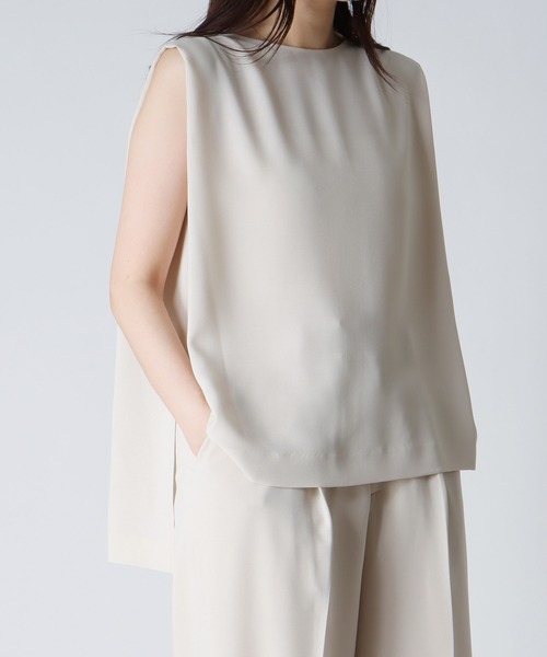 DRESSLAVE(ドレスレイブ)の「B7 / melange twill sleeveless blouse(メランジツイルスリーブレスブラウス)(シャツ/ブラウス・レディース・モカ/ライトベージュ・38)」の2枚目の写真