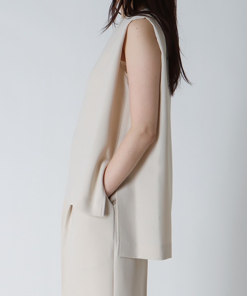 DRESSLAVE(ドレスレイブ)の「B7 / melange twill sleeveless blouse(メランジツイルスリーブレスブラウス)(シャツ/ブラウス・レディース・モカ/ライトベージュ・38)」の3枚目の写真