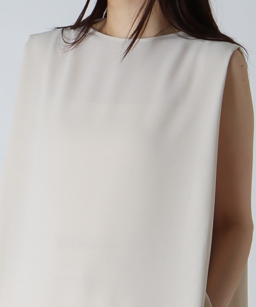 DRESSLAVE(ドレスレイブ)の「B7 / melange twill sleeveless blouse(メランジツイルスリーブレスブラウス)(シャツ/ブラウス・レディース・モカ/ライトベージュ・38)」の5枚目の写真