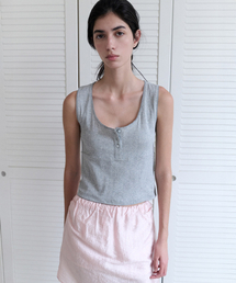 Lazy punching sleeveless (melange gray)