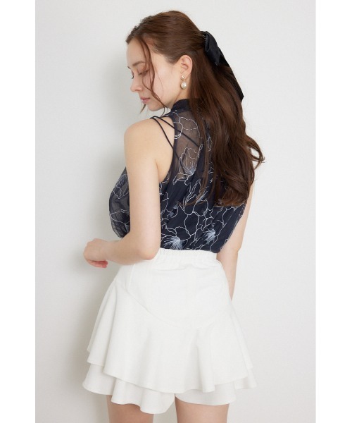 rienda（リエンダ）の「26エンブロイダリーチュールブラウス　夏服（シャツ/ブラウス・レディース・ピンク/アイボリー/ネイビー・MEDIUM/SMALL）」の7枚目の写真