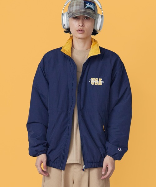 Champion(チャンピオン)の「Champion/チャンピオン ZIP JACKET ジップジャケット 胸ロゴ ナイロンジャケット ライトアウター アウトドア ストリート 2026秋冬 秋服(ナイロンジャケット・メンズ・ブラック/ネイビー/ライトパープル・M/L)」の1枚目の写真