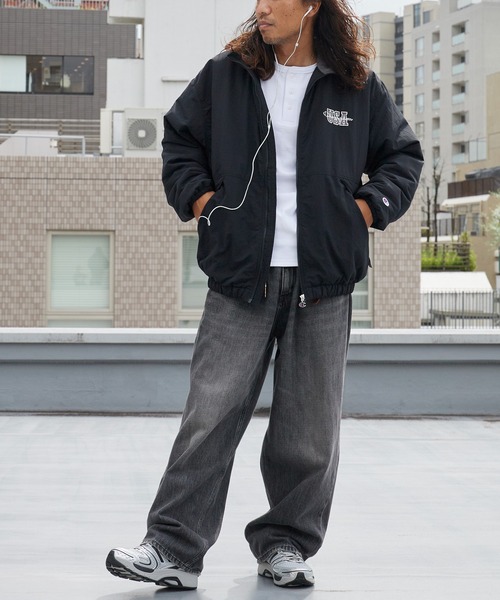 Champion(チャンピオン)の「Champion/チャンピオン ZIP JACKET ジップジャケット 胸ロゴ ナイロンジャケット ライトアウター アウトドア ストリート 2026秋冬 秋服(ナイロンジャケット・メンズ・ブラック/ネイビー/ライトパープル・M/L)」の4枚目の写真