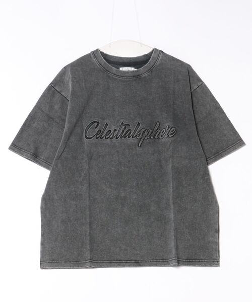 ATELANE(アテレーン)の「★ATELANE★硫化染 トラ刺繍、ロゴ エンボス、S/S TEE(Tシャツ/カットソー・メンズ・ブラック系/ネイビー系・MEDIUM)」の2枚目の写真